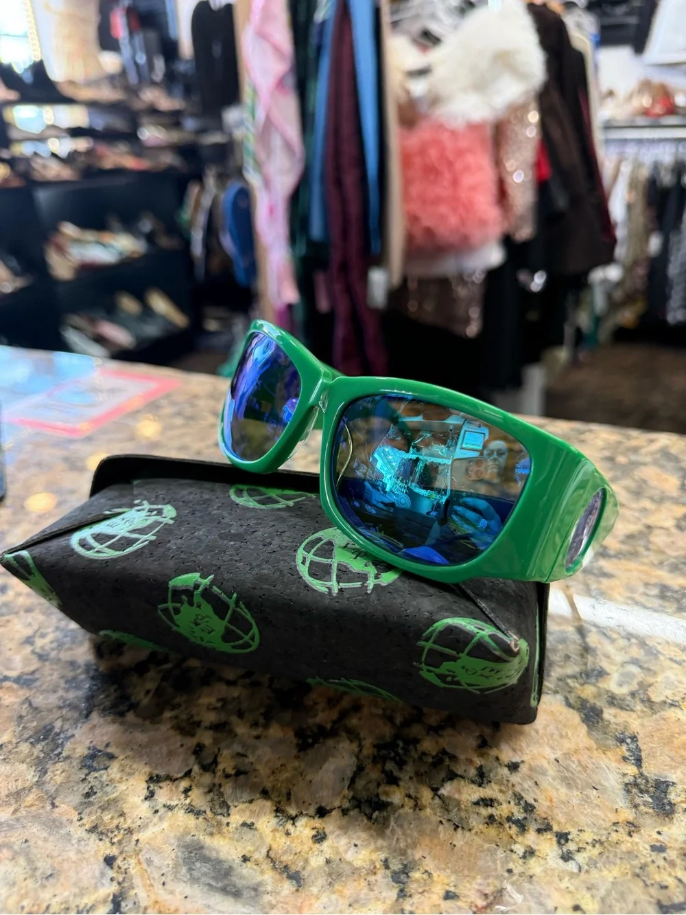 AKILA x Exchange Program Green Mirrored Sunglasses Limited Edition w/ Case